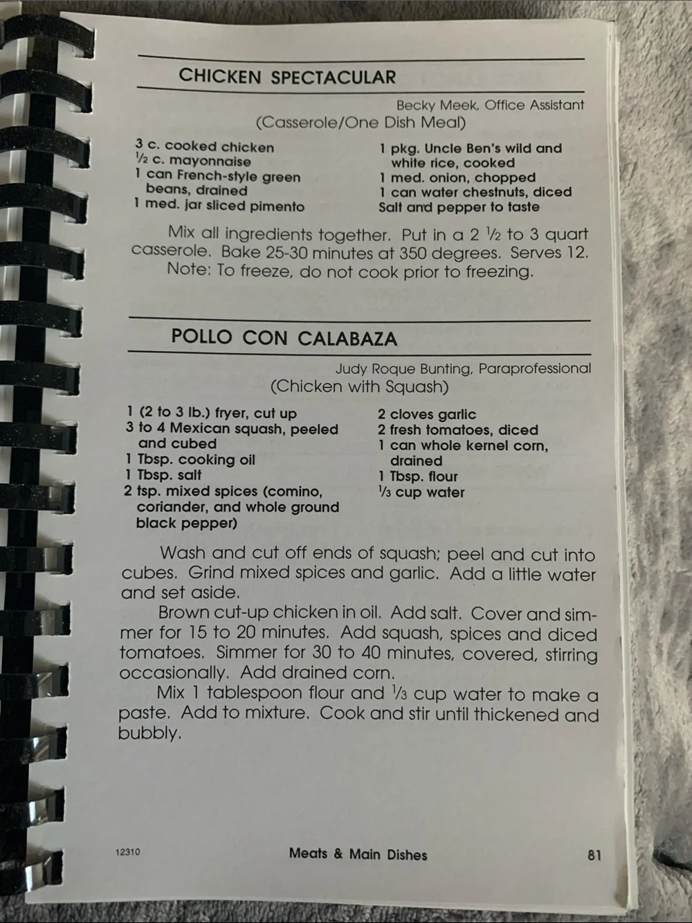 South Central Texas Comal Elementary School Regional Cookbook 2010 Like NEW